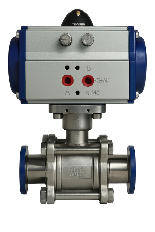 Válvula de Bola 1-1/2" HPA083DA con conexión Clamp